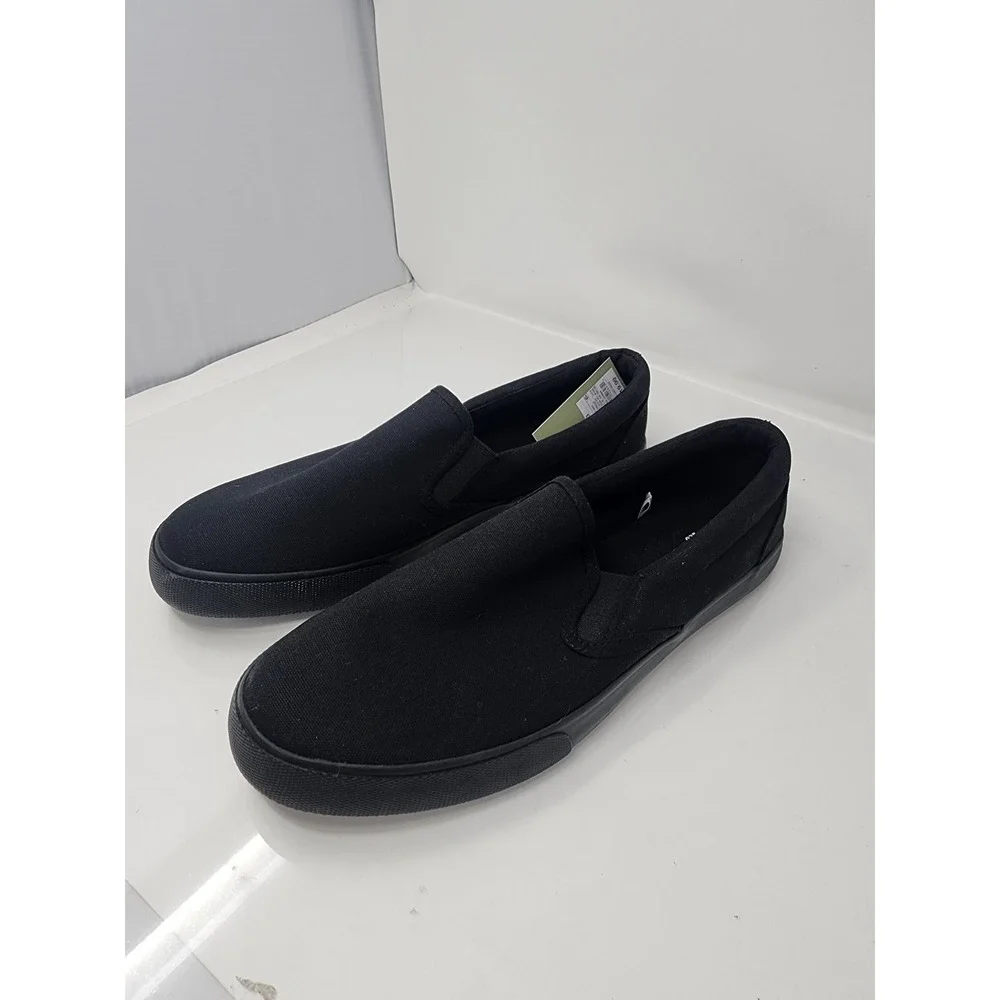 Goodfellow & Co Mens Phillip Slip On Sneakers Black Canvas Casual Size 13